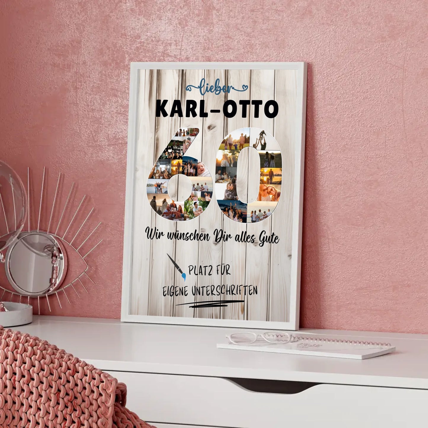 Personalisiertes Poster mit Unterschriften 60 Geburtstag für Opa oder Papa