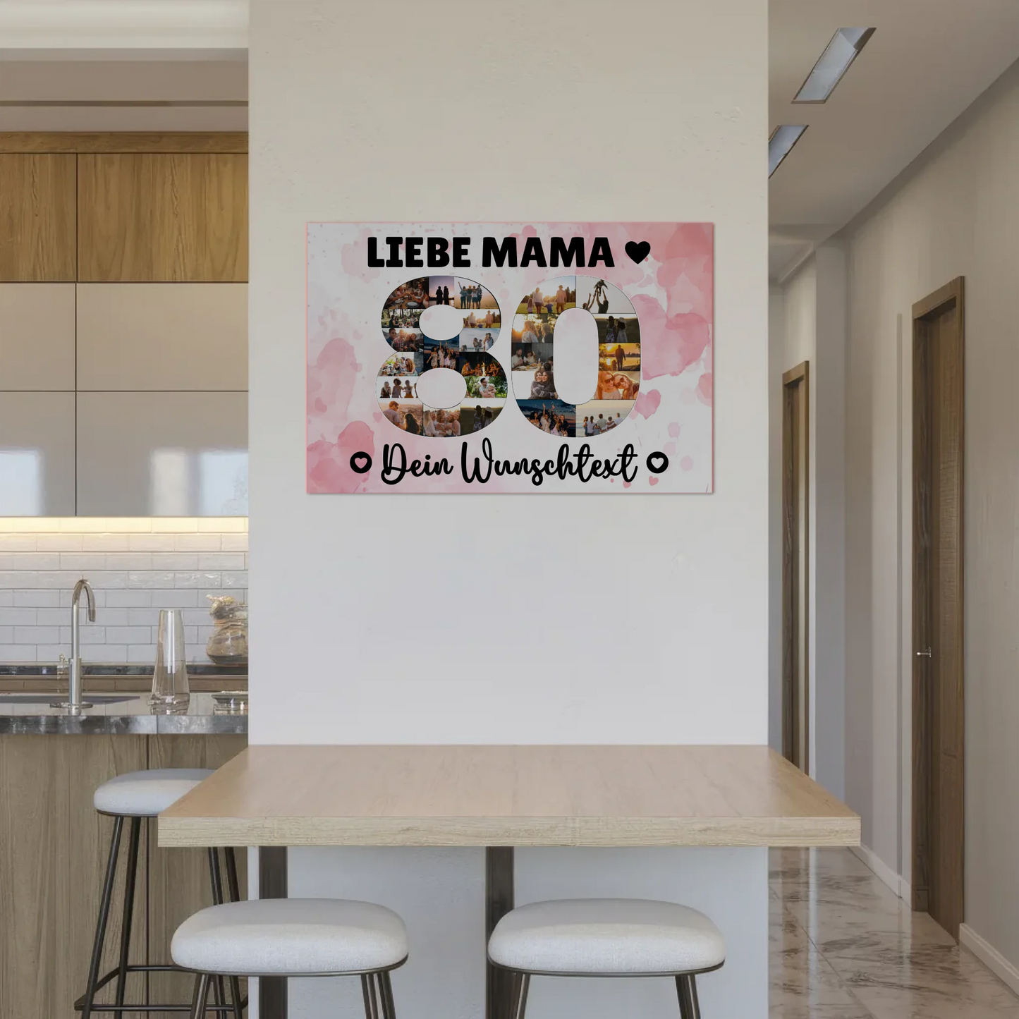 Fotoboard Magnet Poster mit Unterschriften 80 Geburtstag Mama