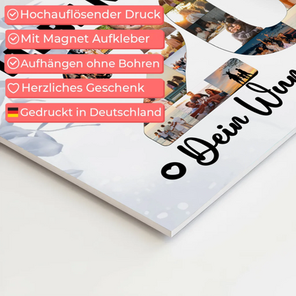 Magnetisches Fotoboard mit Unterschriften 20 Geburtstag Nichte