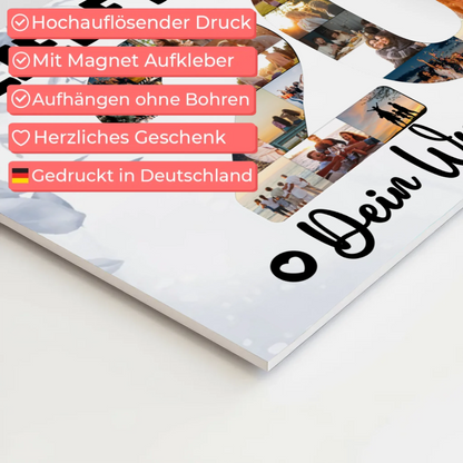 Magnetisches Fotoboard mit Unterschriften 20 Geburtstag Nichte