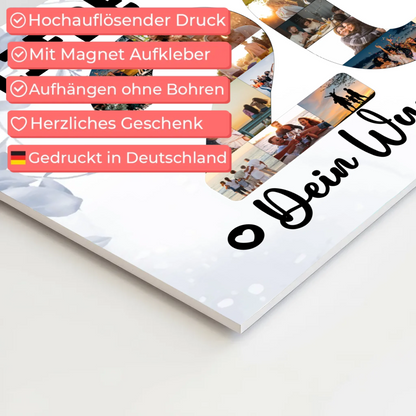 Magnetisches Fotoboard mit Unterschriften 20 Geburtstag Nichte
