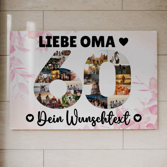 Magnet Wandbild mit Unterschriften 60 Geburtstag Oma