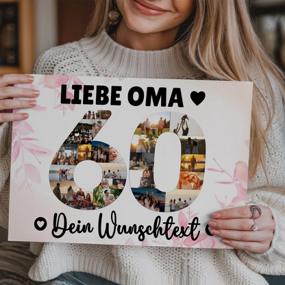 Magnet Wandbild mit Unterschriften 60 Geburtstag Oma