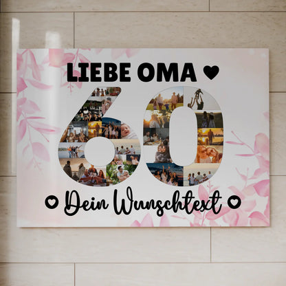 Magnet Wandbild mit Unterschriften 60 Geburtstag Oma