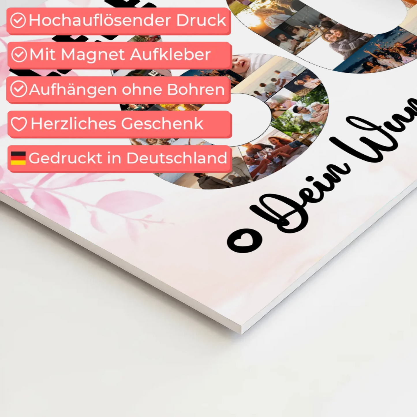 Magnet Wandbild mit Unterschriften 60 Geburtstag Oma