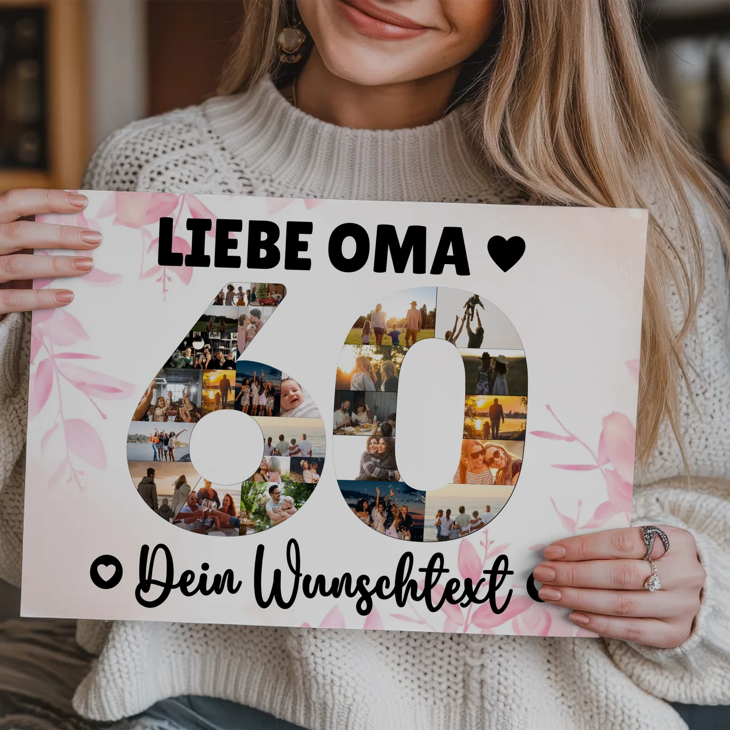 Magnet Wandbild mit Unterschriften 60 Geburtstag Oma