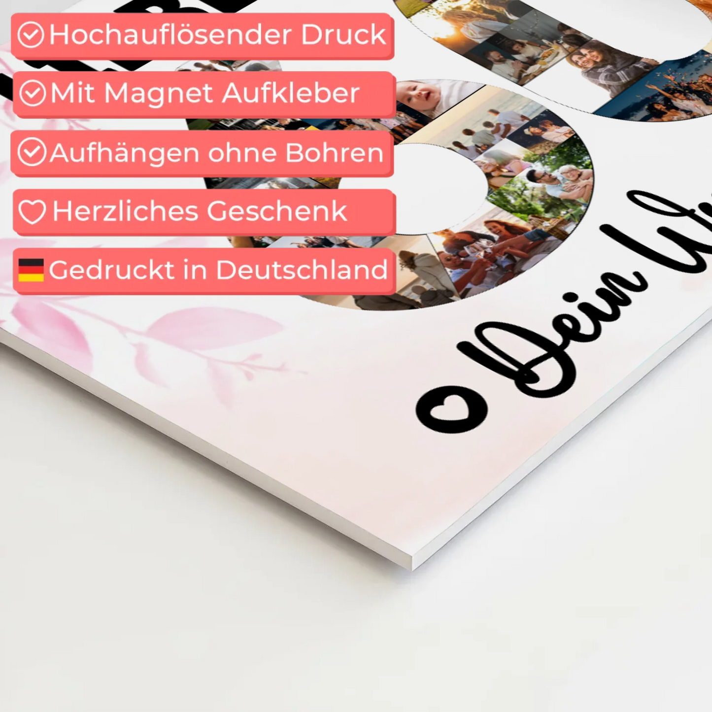 Magnet Wandbild mit Unterschriften 60 Geburtstag Oma