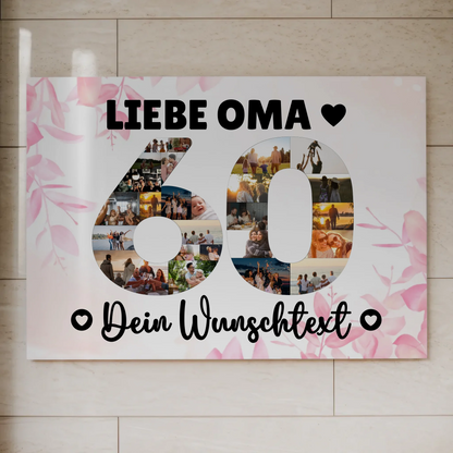 Magnet Wandbild mit Unterschriften 60 Geburtstag Oma