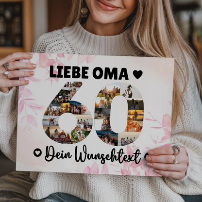 Magnet Wandbild mit Unterschriften 60 Geburtstag Oma