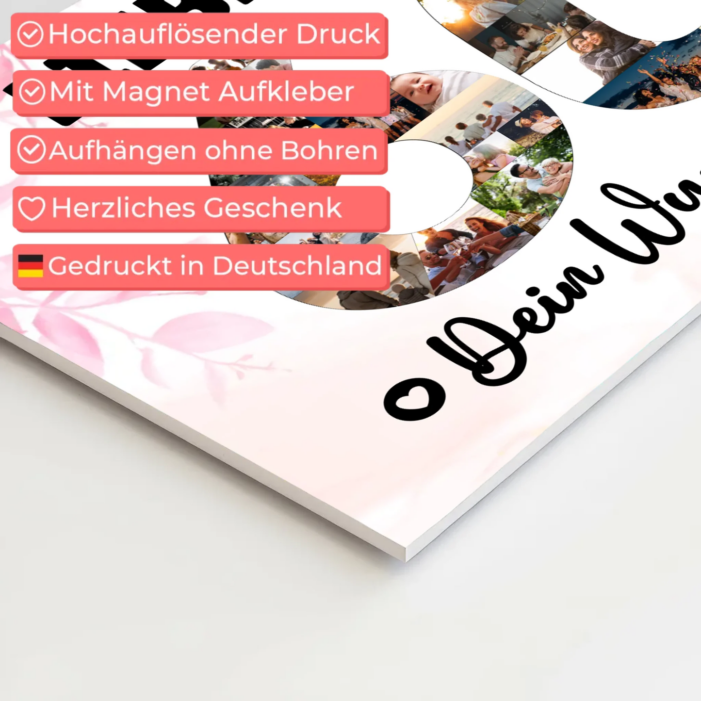 Magnet Wandbild mit Unterschriften 60 Geburtstag Oma