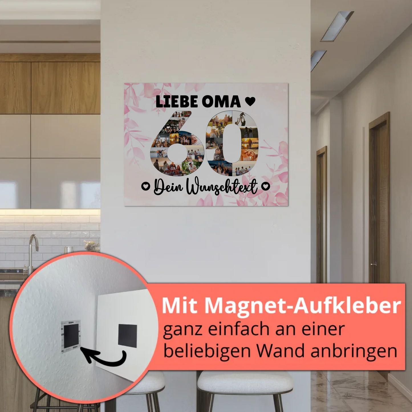 Magnet Wandbild mit Unterschriften 60 Geburtstag Oma
