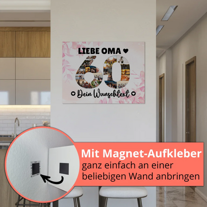 Magnet Wandbild mit Unterschriften 60 Geburtstag Oma
