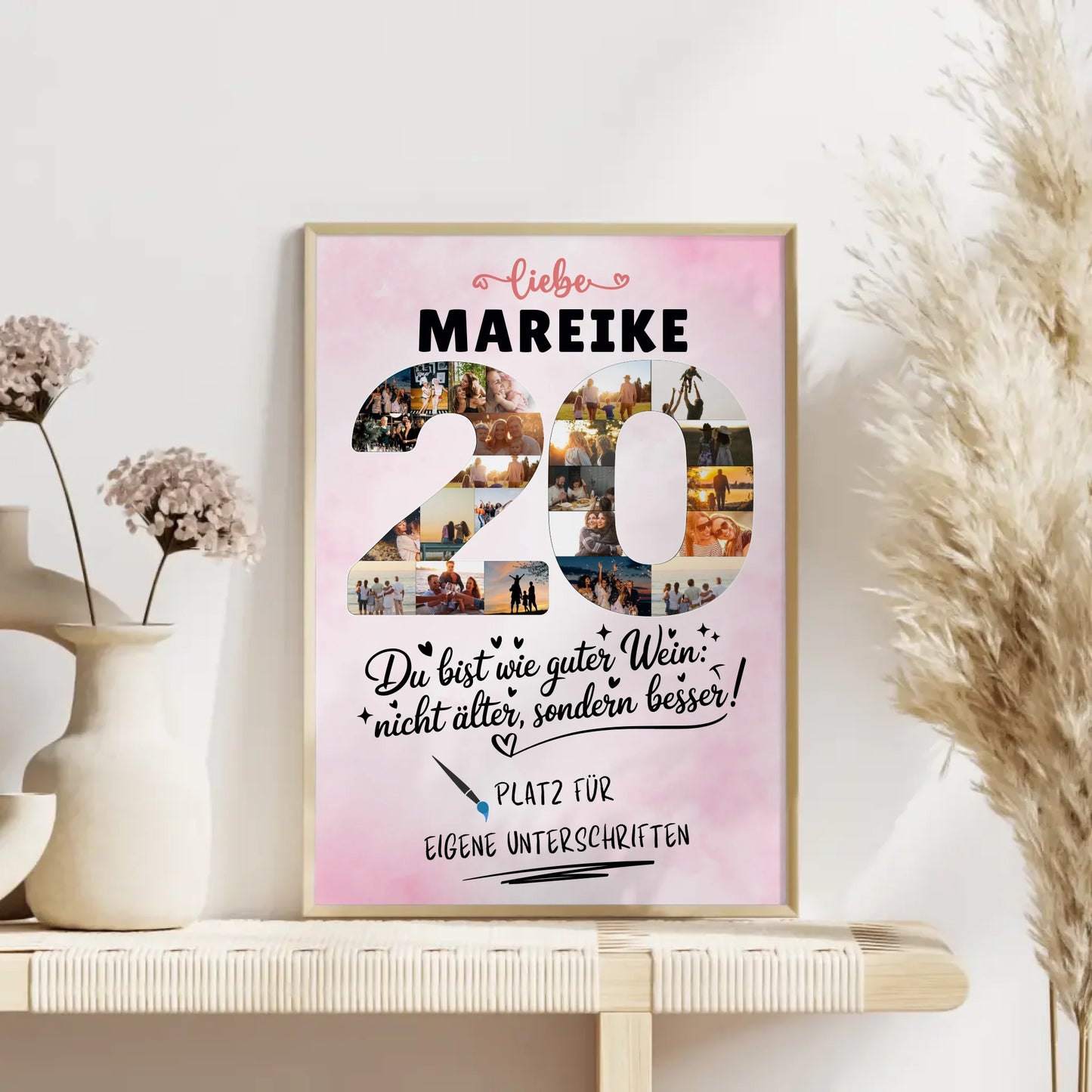 Personalisiertes Poster 20 Geburtstag mit Fotos Wunsch Name