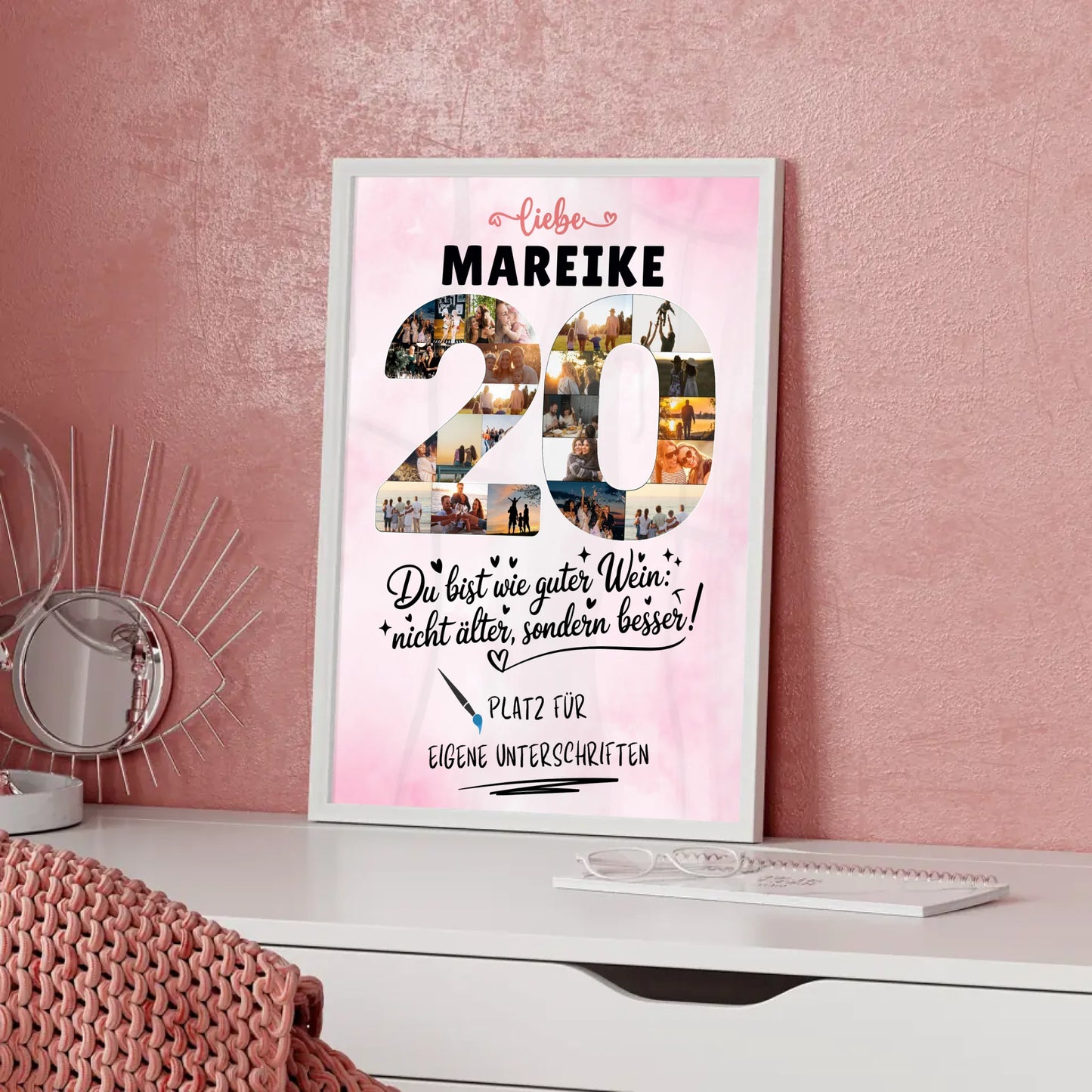 Personalisiertes Poster 20 Geburtstag mit Fotos Wunsch Name
