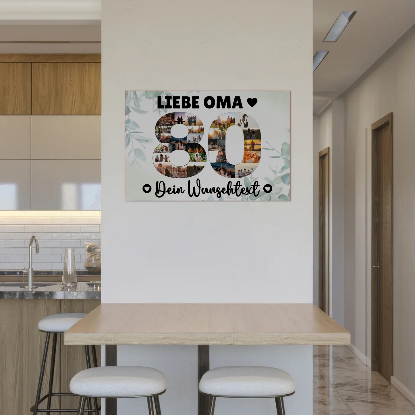 Fotoboard Magnet Poster mit Unterschriften 80 Geburtstag Oma