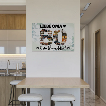 Fotoboard Magnet Poster mit Unterschriften 80 Geburtstag Oma