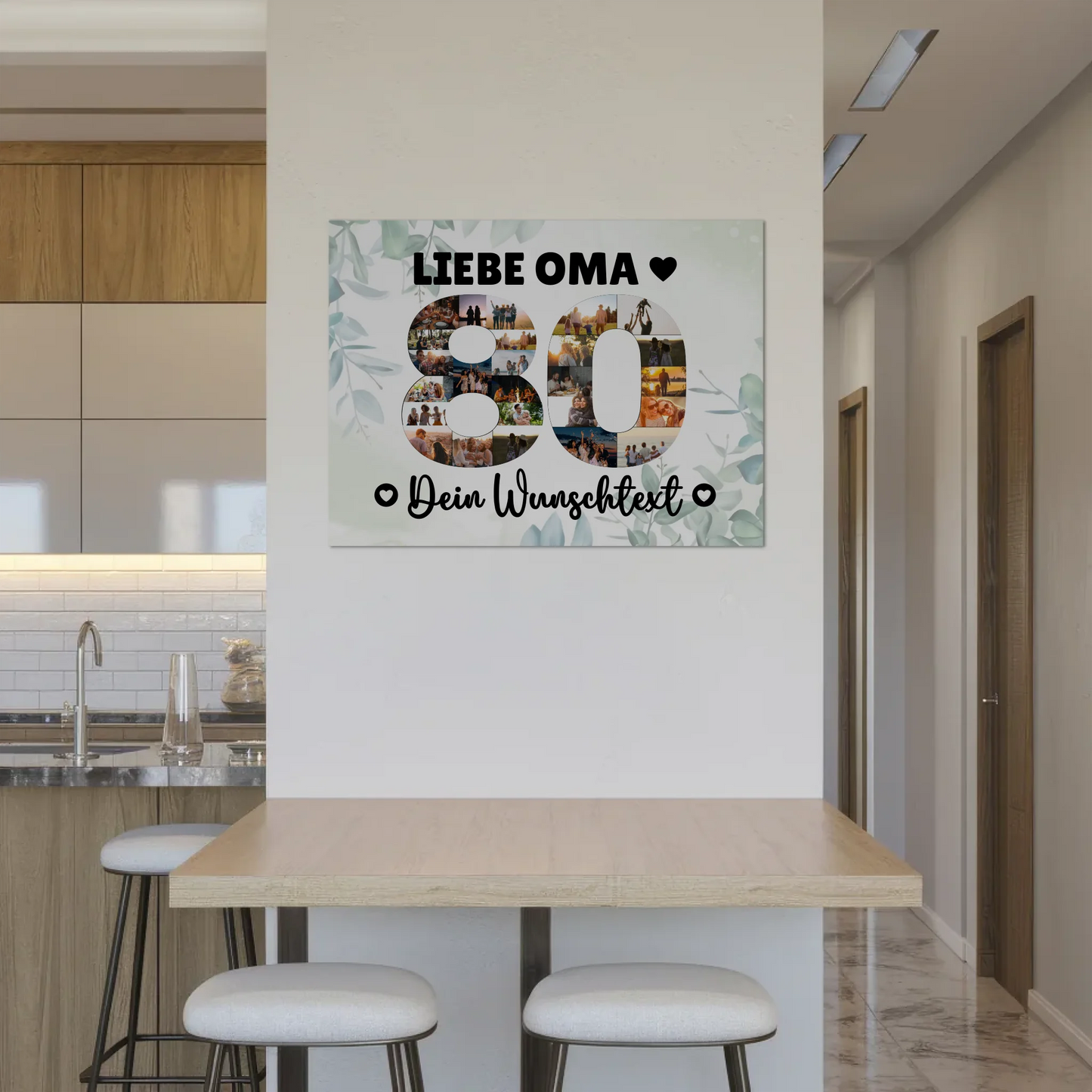 Fotoboard Magnet Poster mit Unterschriften 80 Geburtstag Oma