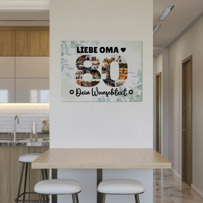 Fotoboard Magnet Poster mit Unterschriften 80 Geburtstag Oma