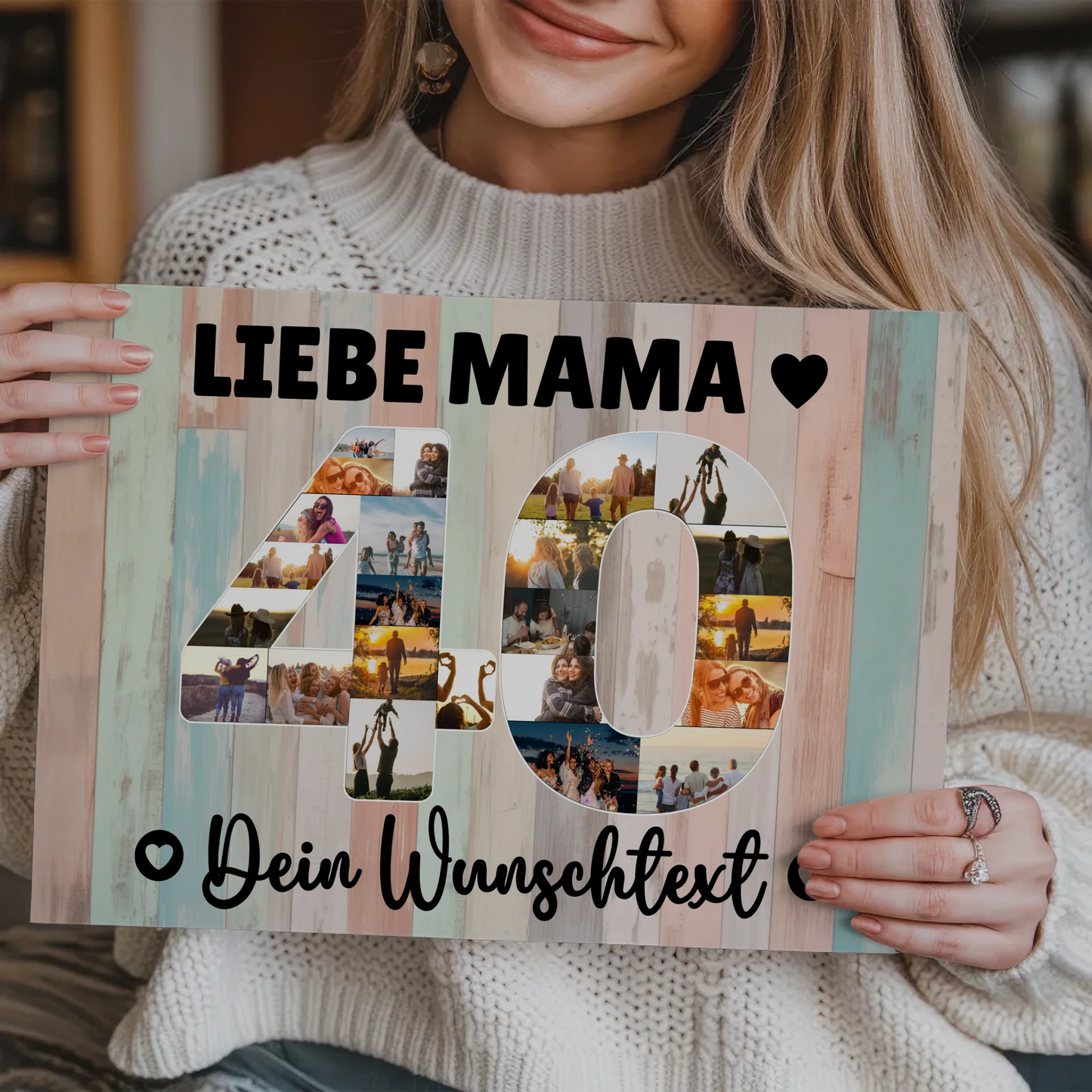 Magnetisches Fotoboard mit Unterschriften 40 Geburtstag Mama