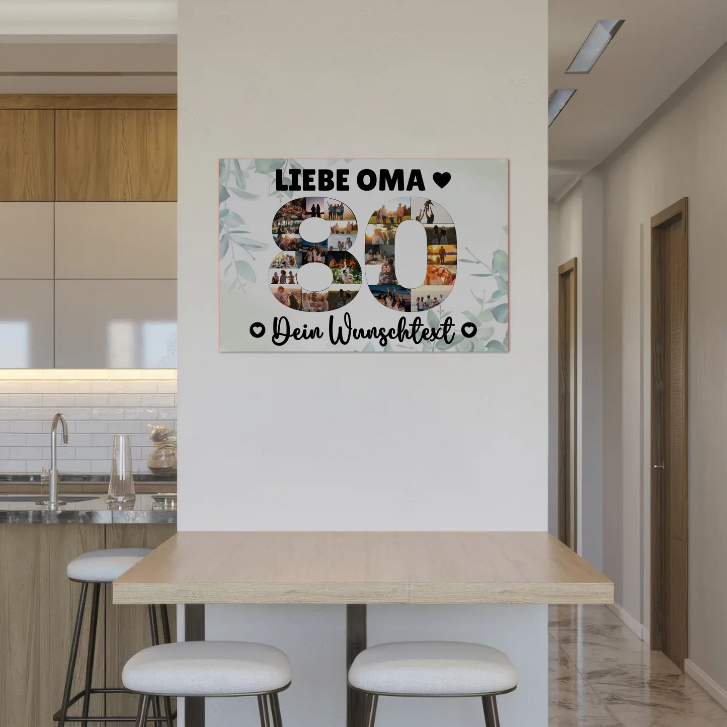 Fotoboard Magnet Poster mit Unterschriften 80 Geburtstag Oma