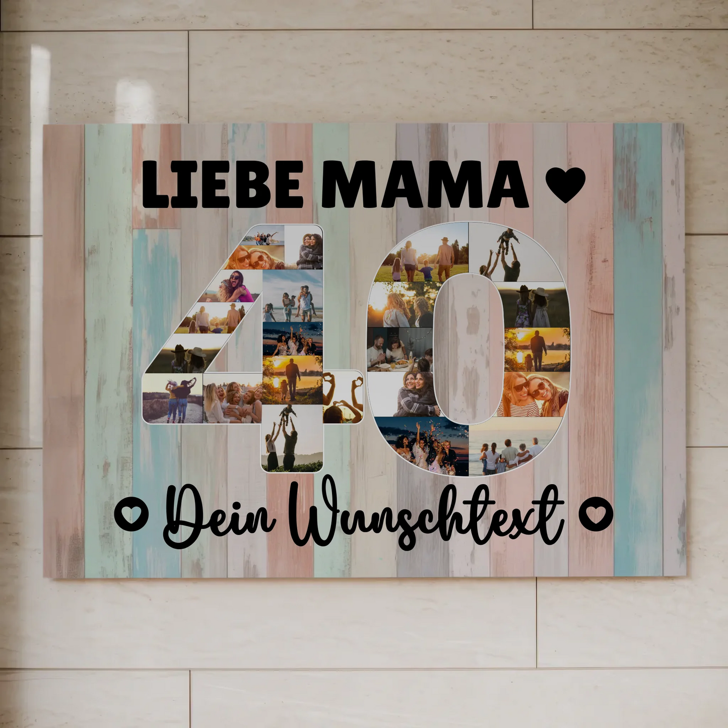 Magnetisches Fotoboard mit Unterschriften 40 Geburtstag Mama