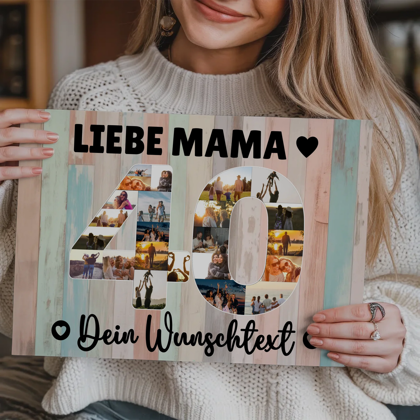 Magnetisches Fotoboard mit Unterschriften 40 Geburtstag Mama