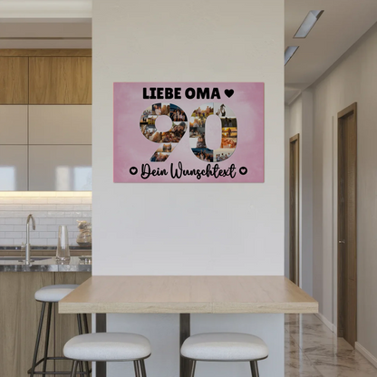 Fotoboard Poster magnetisch mit Wunschtext 90 Geburtstag Oma