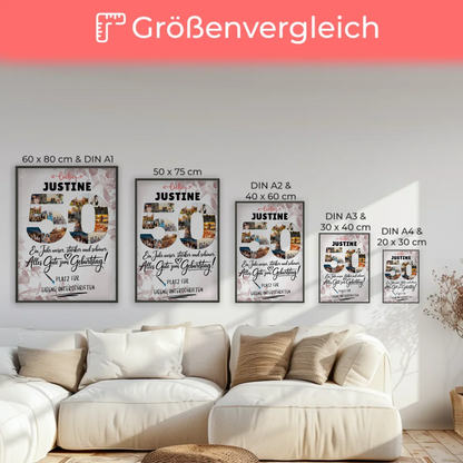 Personalisiertes Poster mit Unterschriften 50 Geburtstag Fotos Namen