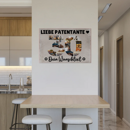 Magnetisches Fotoboard mit Unterschriften 30 Geburtstag Patentante