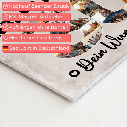 Magnetisches Fotoboard mit Unterschriften 30 Geburtstag Patentante