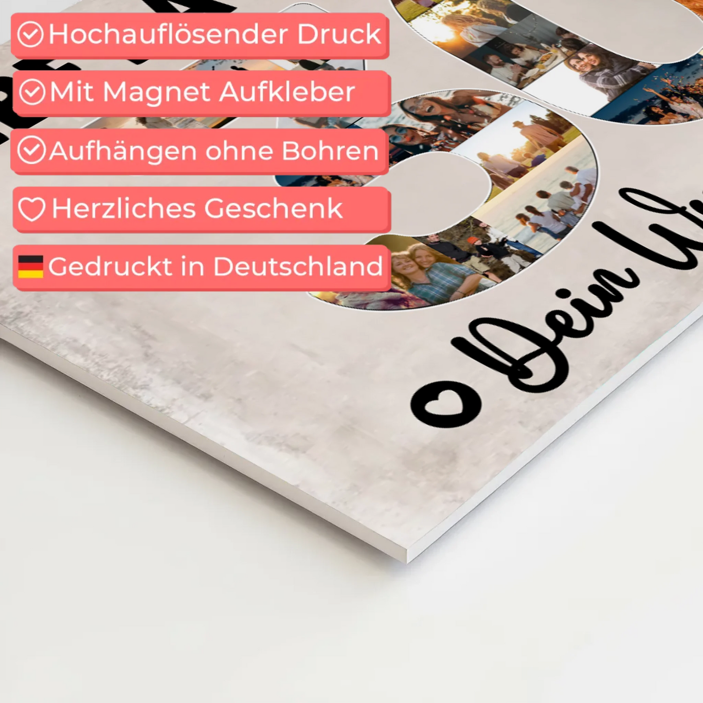 Magnetisches Fotoboard mit Unterschriften 30 Geburtstag Patentante