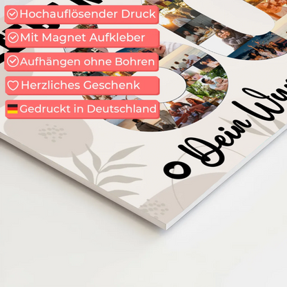 Magnet Wandbild mit Unterschriften 60 Geburtstag Mama