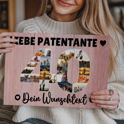Magnet Poster mit Wunschtext 40 Geburtstag Patentante