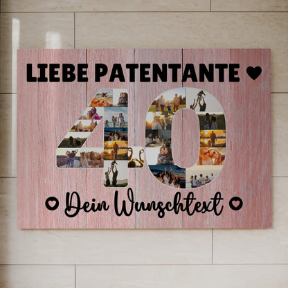 Magnet Poster mit Wunschtext 40 Geburtstag Patentante