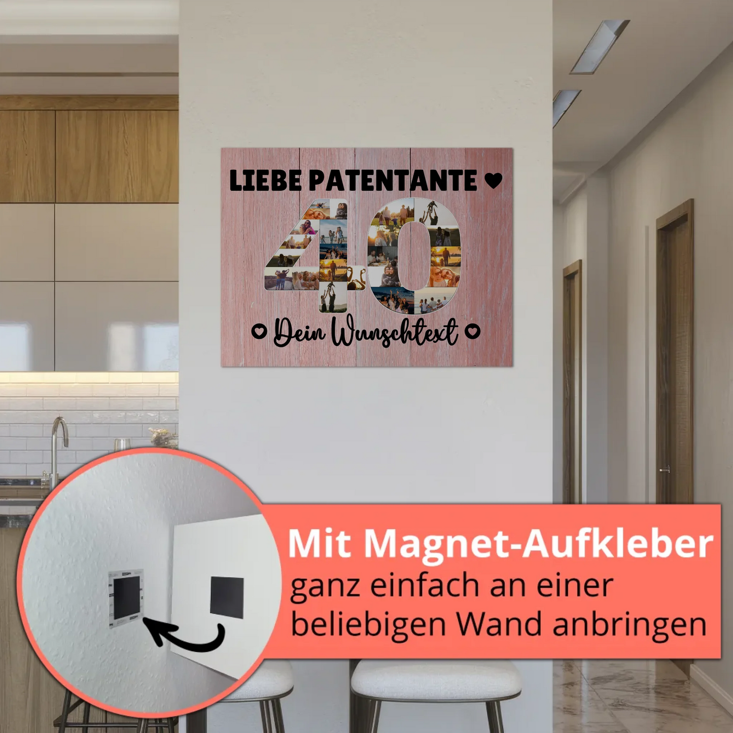 Magnet Poster mit Wunschtext 40 Geburtstag Patentante