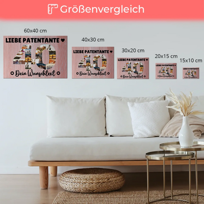 Magnet Poster mit Wunschtext 40 Geburtstag Patentante
