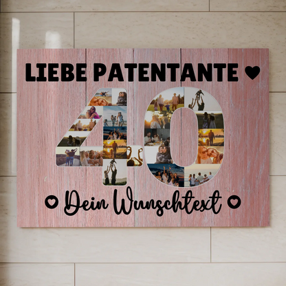 Magnet Poster mit Wunschtext 40 Geburtstag Patentante