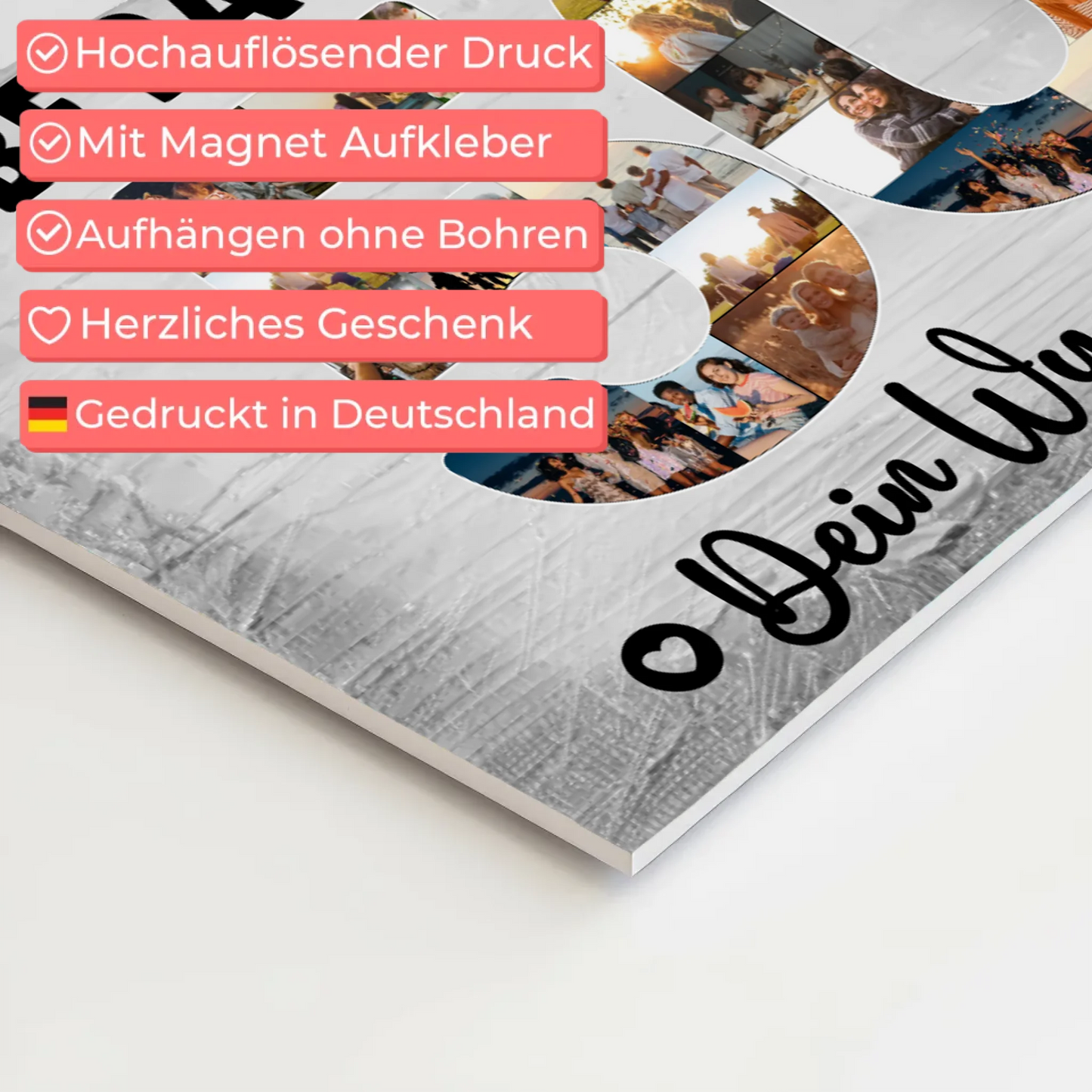 Magnet Wandbild mit Unterschriften 50 Geburtstag Patentante