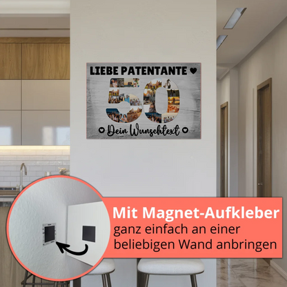 Magnet Wandbild mit Unterschriften 50 Geburtstag Patentante