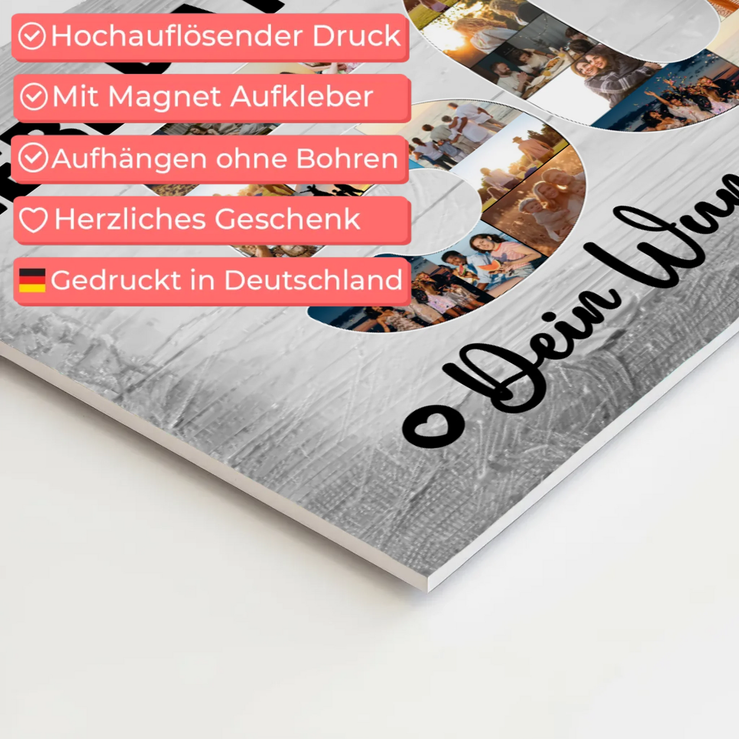 Magnet Wandbild mit Unterschriften 50 Geburtstag Patentante