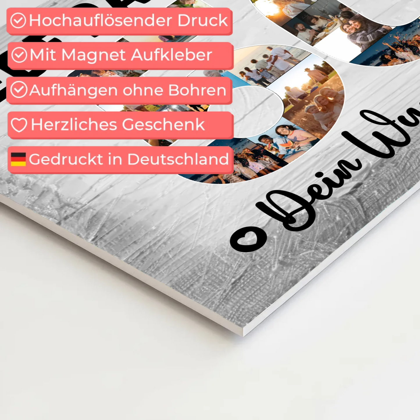 Magnet Wandbild mit Unterschriften 50 Geburtstag Patentante