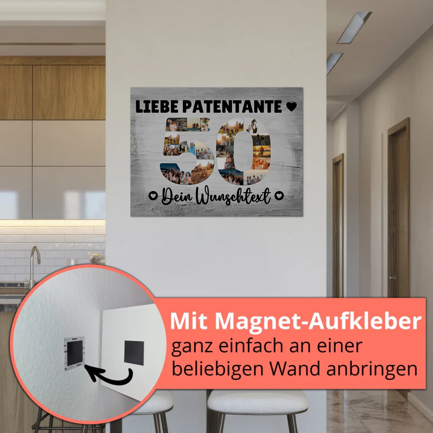 Magnet Wandbild mit Unterschriften 50 Geburtstag Patentante