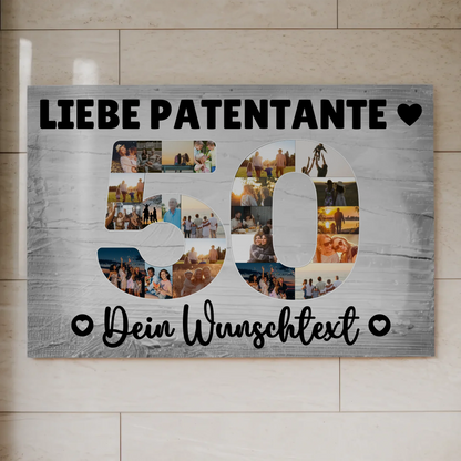 Magnet Wandbild mit Unterschriften 50 Geburtstag Patentante