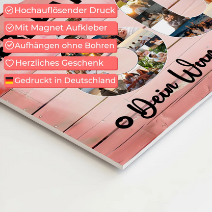 Magnetisches Fotoboard Poster mit Wunschtext 60 Geburtstag Patentante