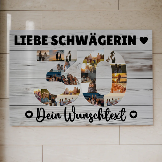 Fotoboard Magnet Poster mit Unterschriften 30 Geburtstag