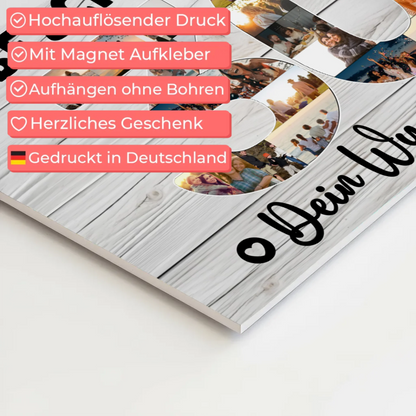 Fotoboard Magnet Poster mit Unterschriften 30 Geburtstag