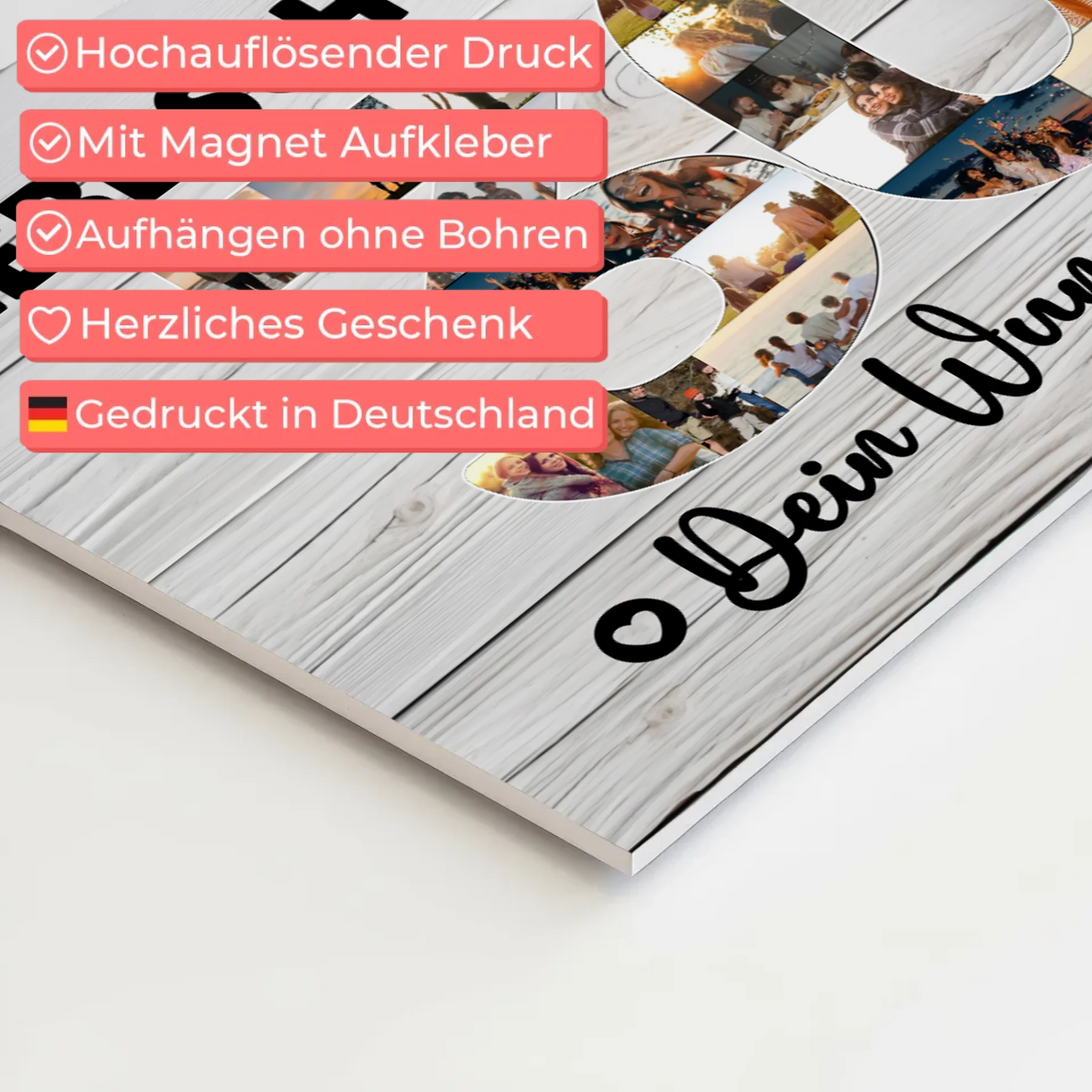 Fotoboard Magnet Poster mit Unterschriften 30 Geburtstag