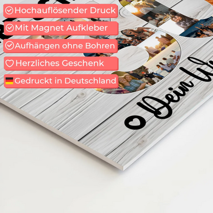 Fotoboard Magnet Poster mit Unterschriften 30 Geburtstag