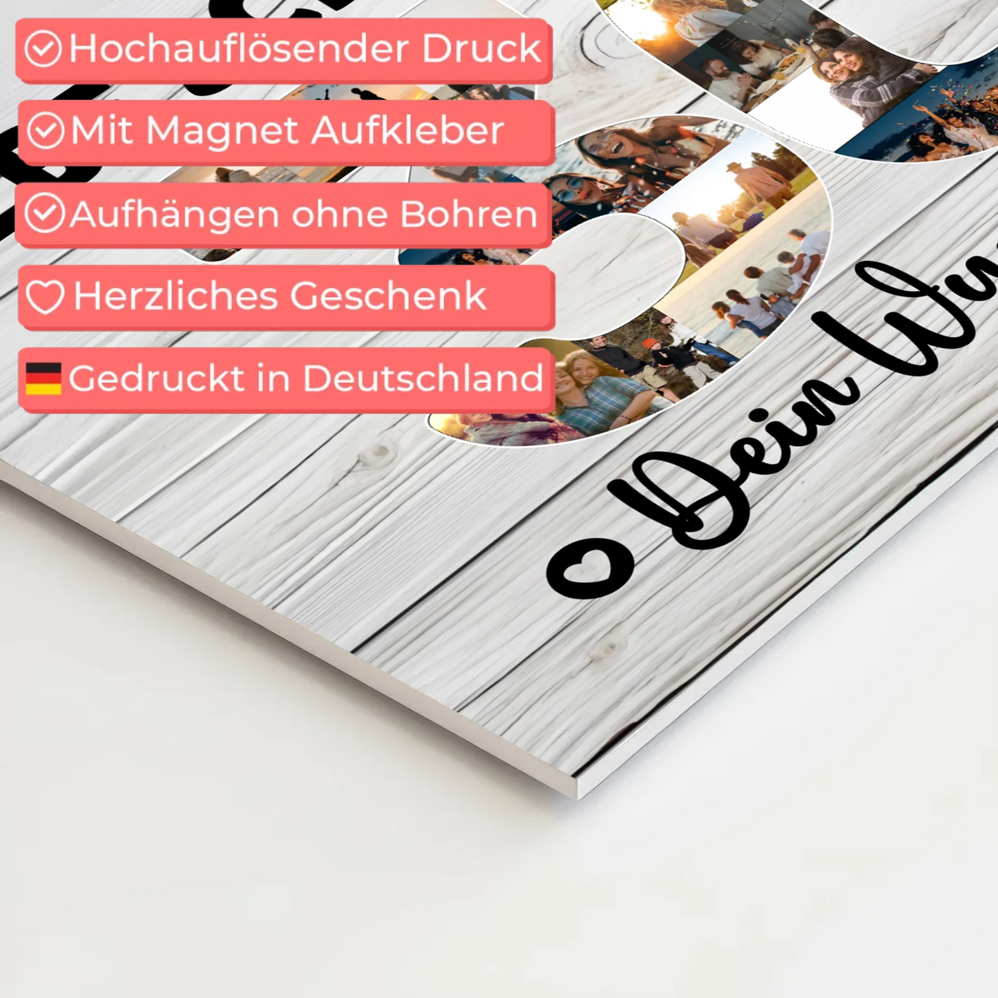 Fotoboard Magnet Poster mit Unterschriften 30 Geburtstag