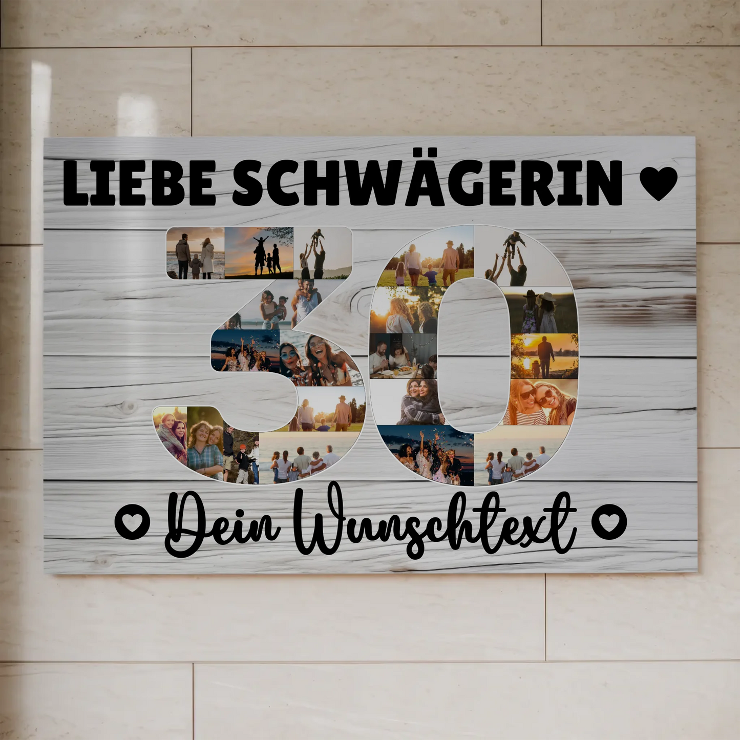 Fotoboard Magnet Poster mit Unterschriften 30 Geburtstag